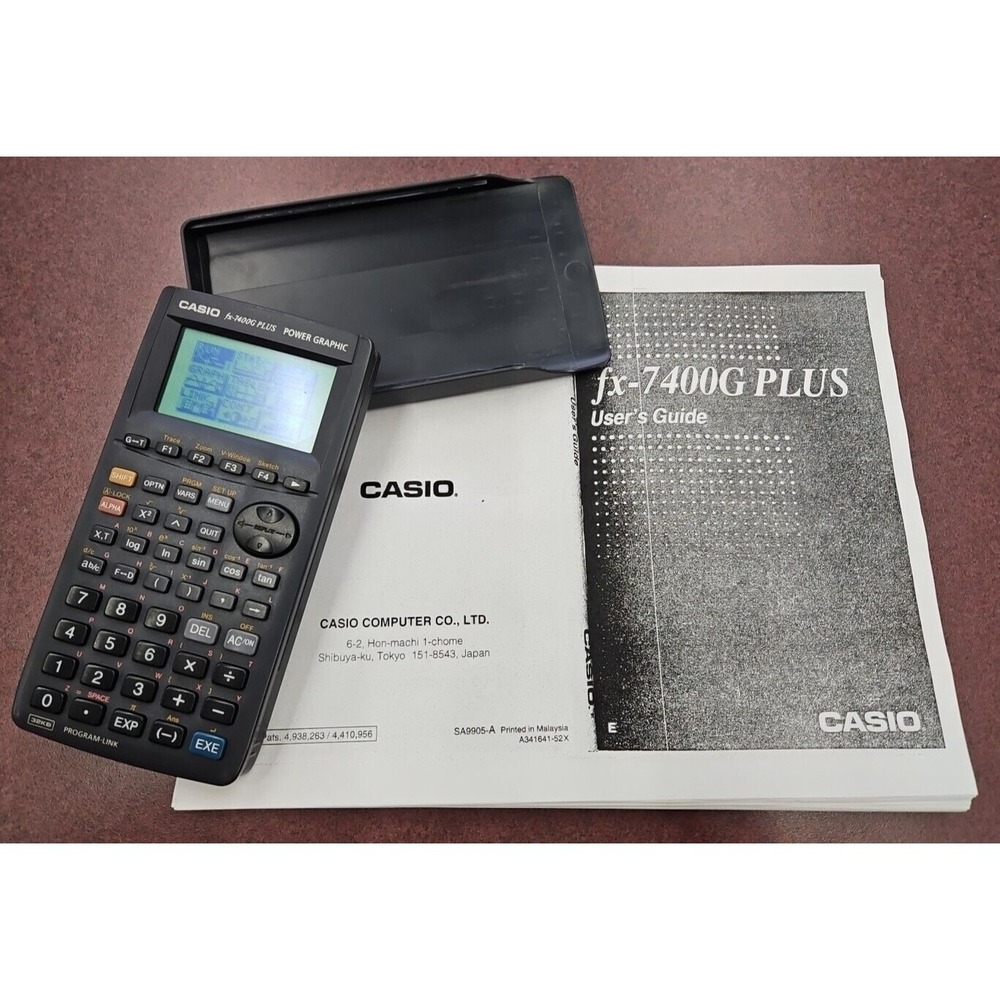 Casio FX-7400G Plus Power Graphic Calculator‎ EUC Large Display + Cover *WORKS*